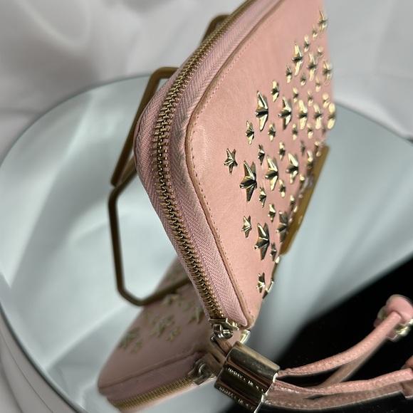 JIMMY CHOO FILIPA Star-embossed Leather Wallet Pink & Gold Leather Signat… - Picture 11 of 17